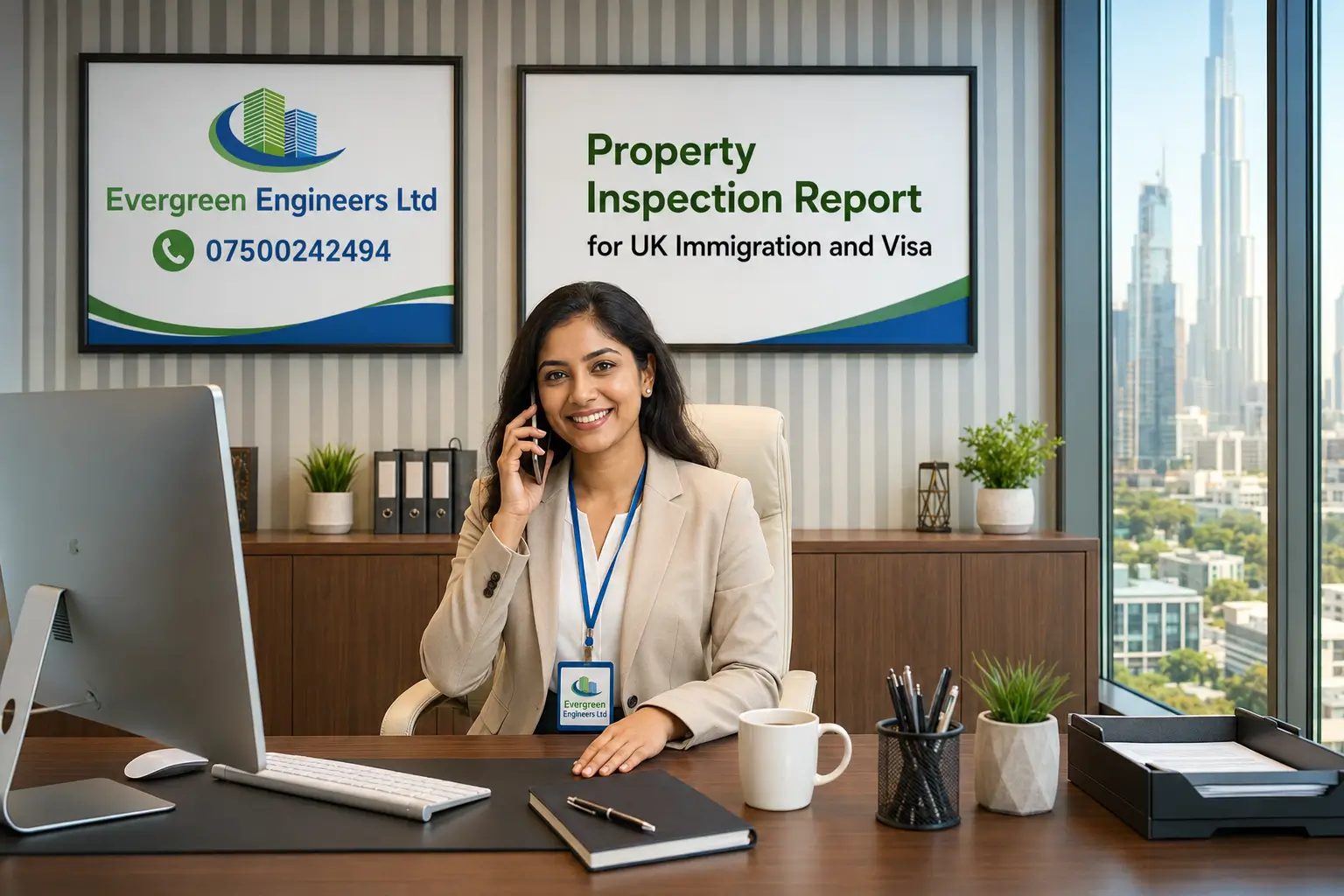 Professional property inspection report for UK immigration by Evergreen Engineers Ltd