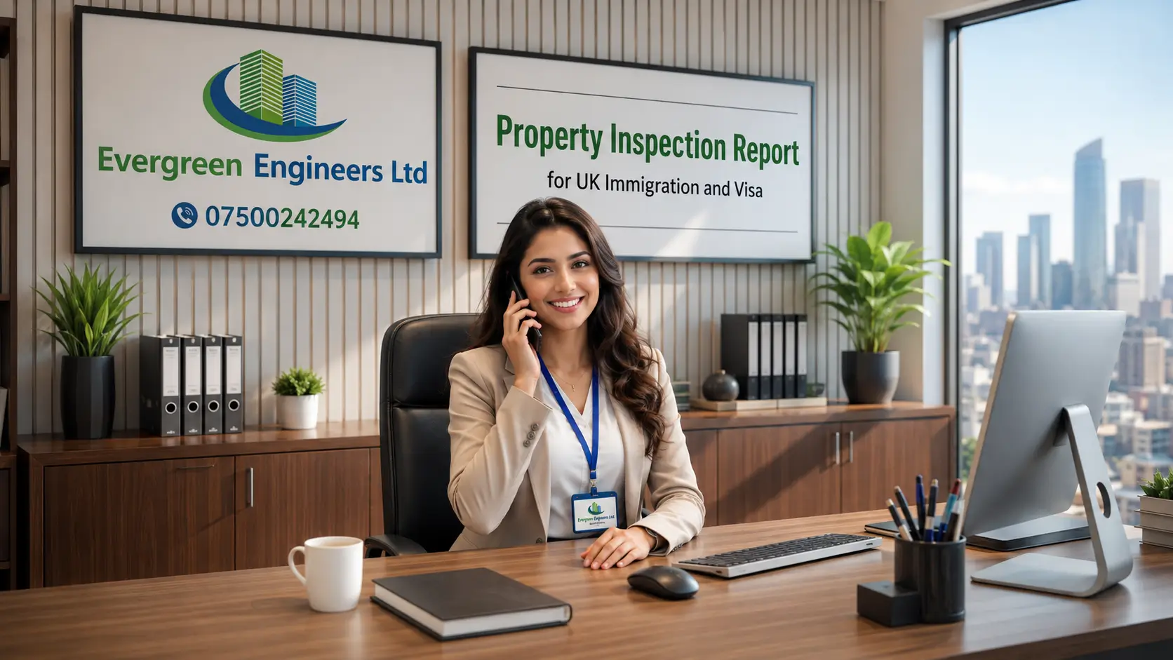 Professional property inspector preparing a UK immigration property inspection report